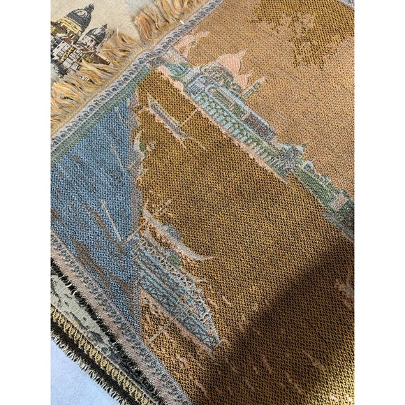 Vintage Italian Wall Rug Art Gondola Venice Tapestry ITALY 46" x 19" - Picture 11 of 11